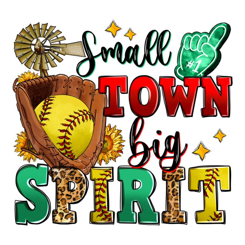 Small Town Big Spirit Softball Ladies Tee by Zillion Design Studio | Teevron
