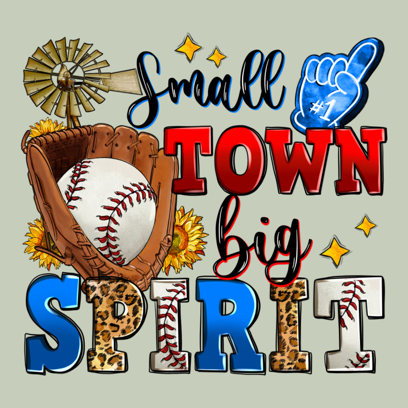 Small Town Big Spirit Baseball Ladies Tee by Zillion Design Studio | Teevron