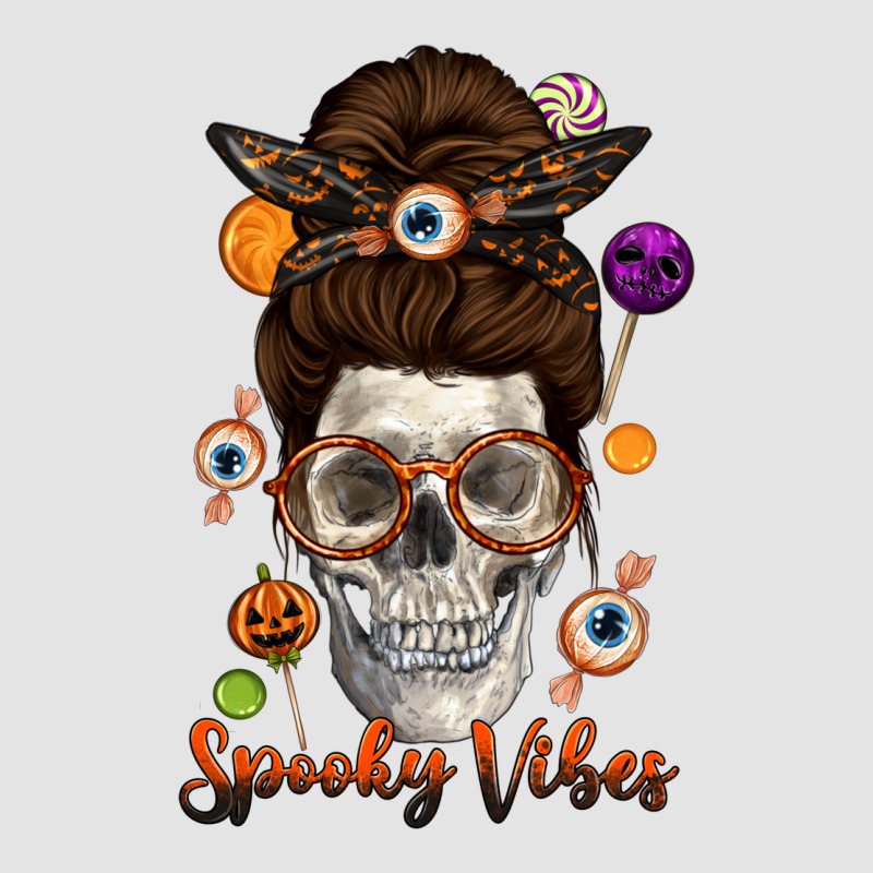 Spooky Vibes Skull Messy Bun Premium Sweatshirt by texasbilliewilder | Teevron