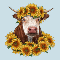 Hereford Cow With Sunflowers Ladies Tee | Teevron