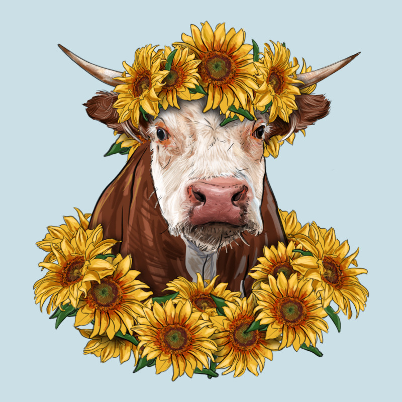 Hereford Cow With Sunflowers Ladies Tee by RanaPortraitStore | Teevron