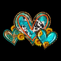 Western Leopard Turquoise Cowhide Hearts Olivia Urban Hoodie | Teevron