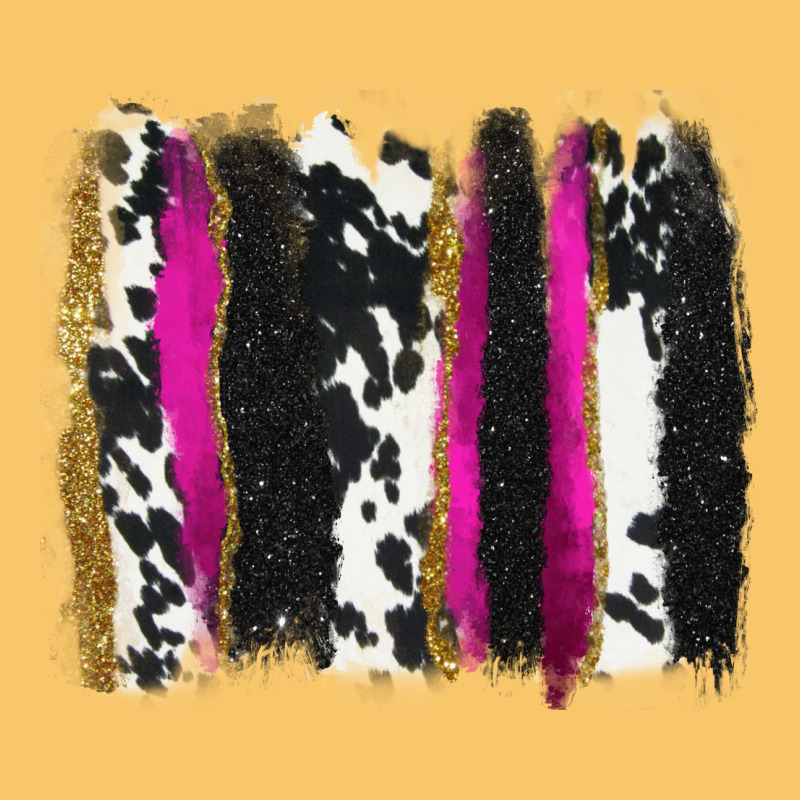 Cow , Yellow And Pink Glitter Brushstrokes Vintage Hoodie by AdoDesignShop | Teevron