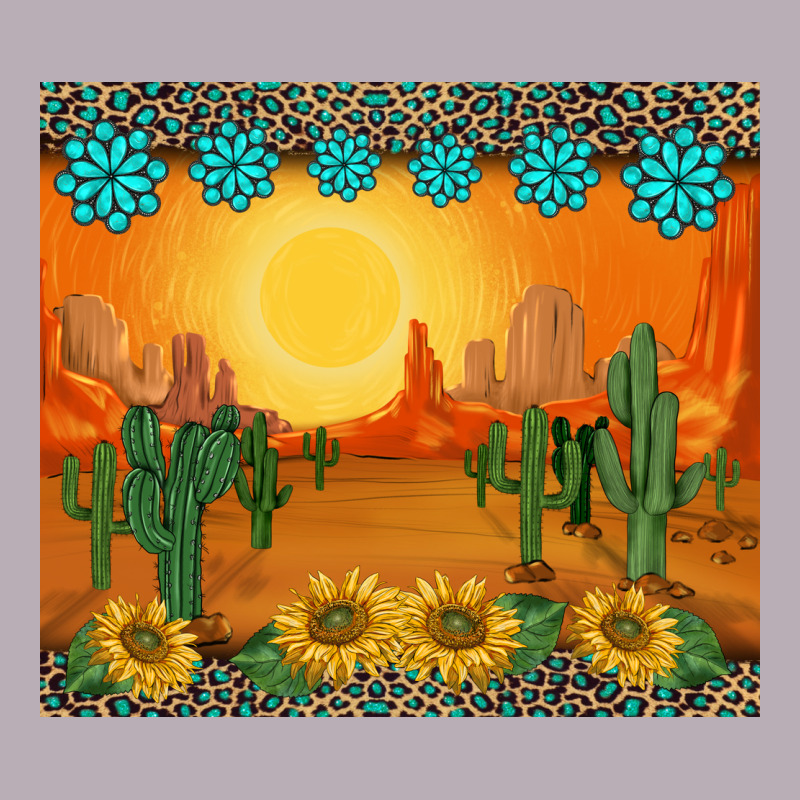 Western Sunset Cactus Sunflowers Gemstones Leopards Vintage Tee by BarkalooDesign | Teevron