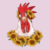 Rooster Head With Sunflowers Ladies Tee | Teevron
