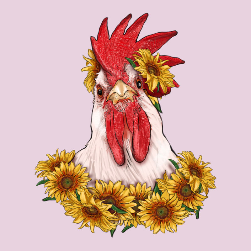 Rooster Head With Sunflowers Ladies Tee by RanaPortraitStore | Teevron
