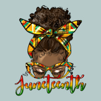 Juneteenth Black Woman Messy Bun Heavy Core Tee | Teevron