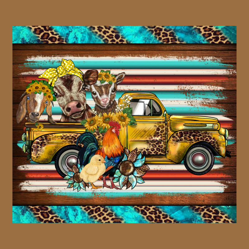 Western Truck Farm Animals Serape Leopard Turquoise's Vintage Tee by BarkalooDesign | Teevron