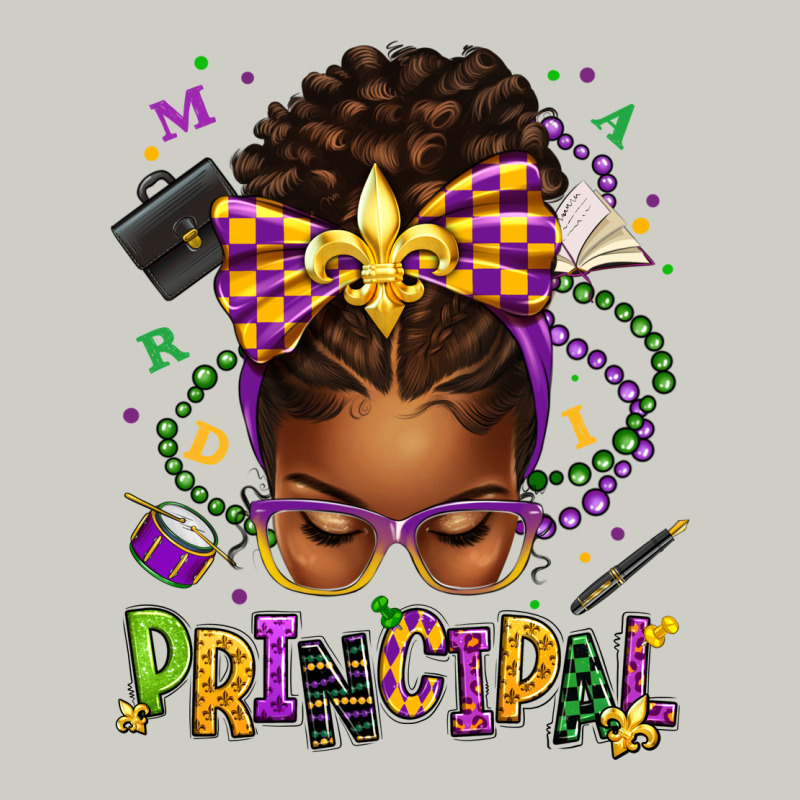Mardi Gras Principal Afro Messy Bun Heavyweight Hoodie by texasbilliewilder | Teevron