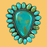 Western Gemstone Turquoise Vintage Hoodie | Teevron