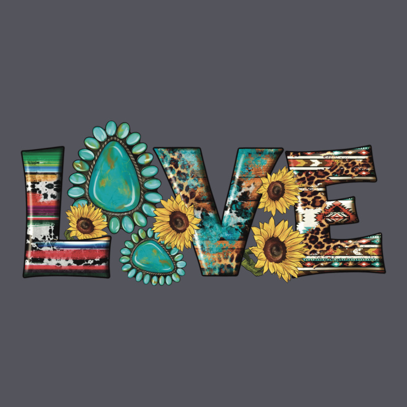 Western Gemstone Sunflowers Serape Leopard Turquoise Love Vintage Hoodie by Artiststas | Teevron