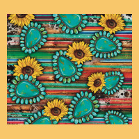 Western Gemstone Sunflowers Serape Cowhide Glitter Wooden Vintage Hoodie | Teevron