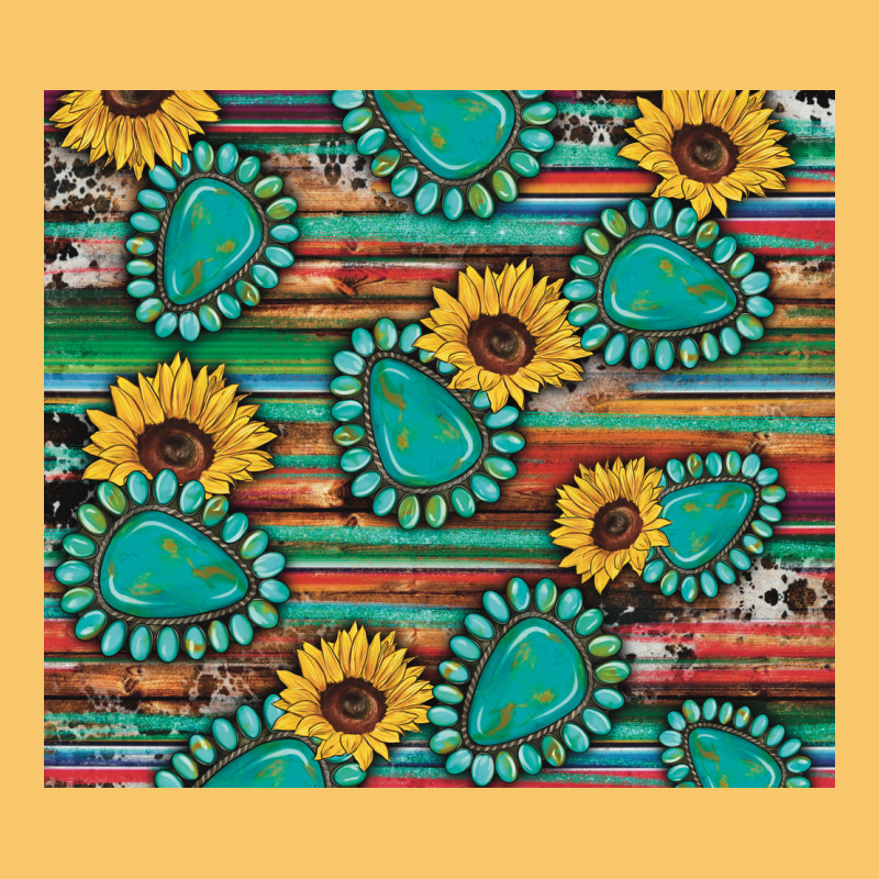 Western Gemstone Sunflowers Serape Cowhide Glitter Wooden Vintage Hoodie by Artiststas | Teevron