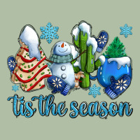 Tis The Season Christmas Tree  Cake Winter And Snowman Urban Heavy Tee | Teevron