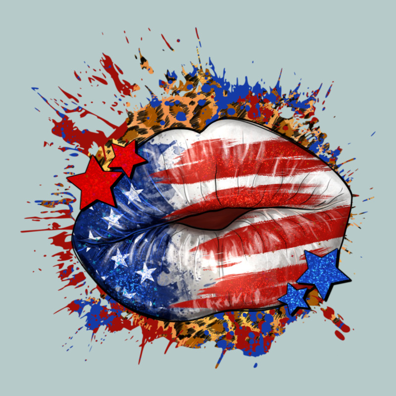 Leopard American Flag Lips Heavy Core Tee by Neo Western | Teevron