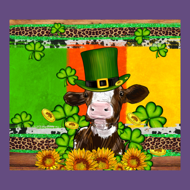 Saint Patricks Cow And Hat With Sunflower And Shamrock Vintage Hoodie by Artiststas | Teevron