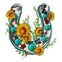 cowhide sunflower horseshoe | Teevron