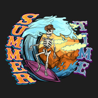 Summer Time Skeleton Surfing Heavyweight Hoodie | Teevron