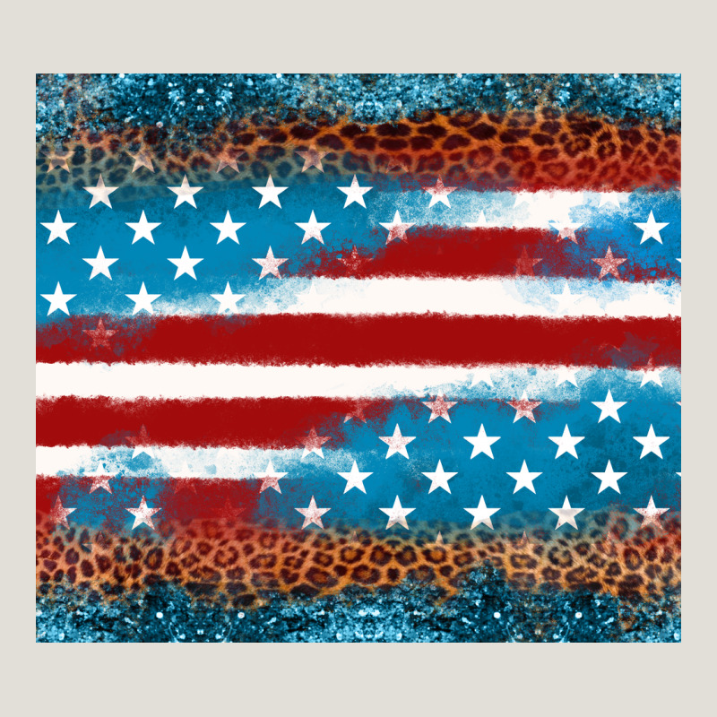 Leopard Glitter American Flag Tumbler Heavy Core Tee by Neo Western | Teevron