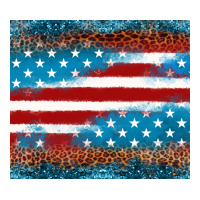 Leopard glitter American flag tumbler | Teevron