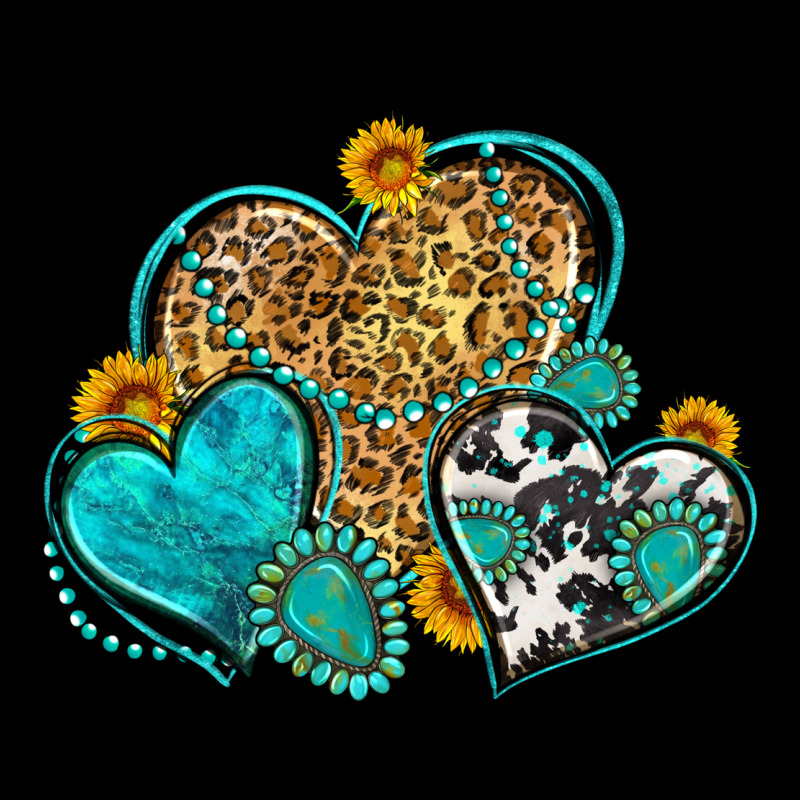 Western Turquoise Hearts Ladies Tee by Zillion Design Studio | Teevron