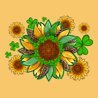 St Patricks Sunflowers With Shamrock And Glitters With Leopard Vintage Hoodie | Teevron