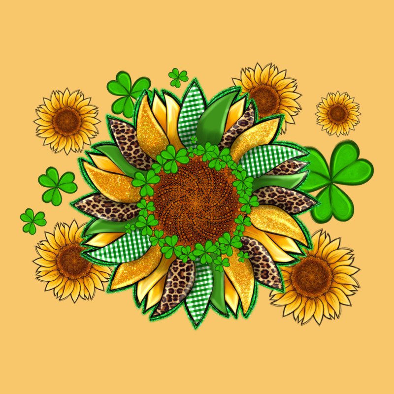 St Patricks Sunflowers With Shamrock And Glitters With Leopard Vintage Hoodie by Artiststas | Teevron