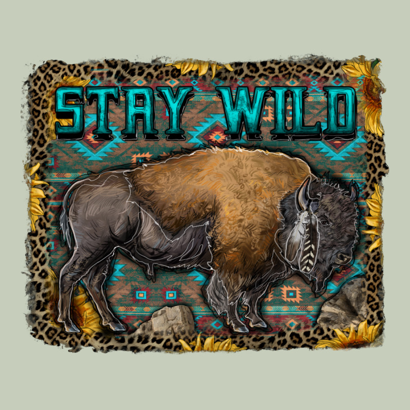 Stay Wild Aztec Bison Ladies Tee by RanaPortraitStore | Teevron