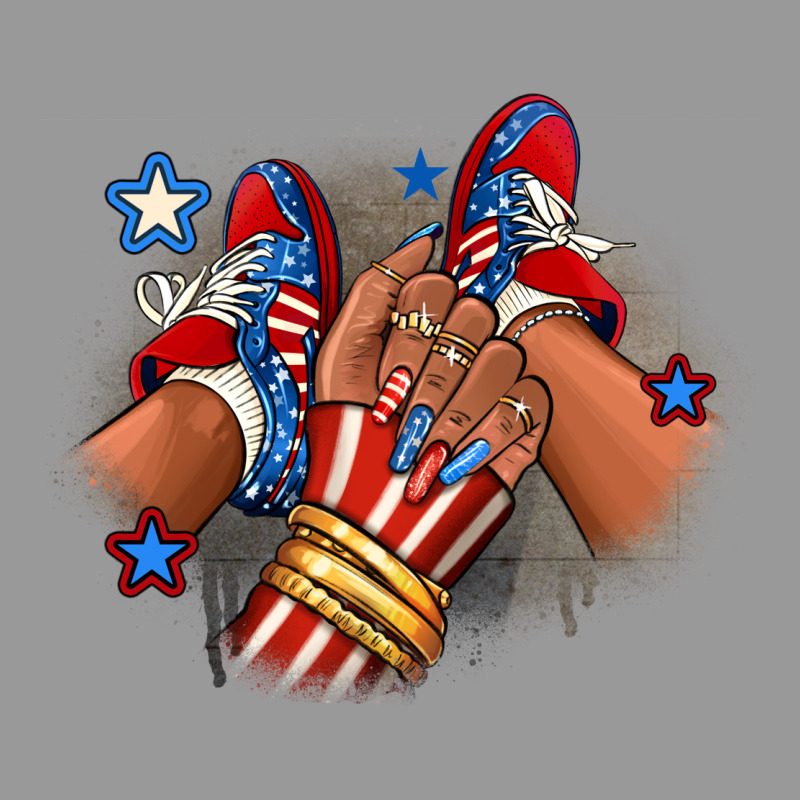 America Afro Girl Sneakers Vintage Hoodie by RanaPortraitStore | Teevron