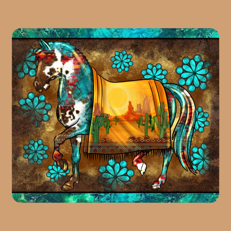 Western Horse Sunset Turquoise's Gemstones Mousepad Vintage Tee by BarkalooDesign | Teevron