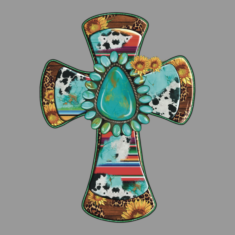 Cross With Leopard Sunflower Gemstone Serape Cowhide Vintage Hoodie by Artiststas | Teevron