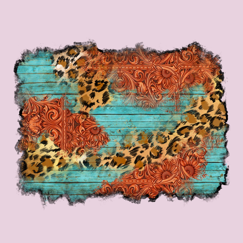 Western Leopard Tooled Leather Background Ladies Tee by Zillion Design Studio | Teevron