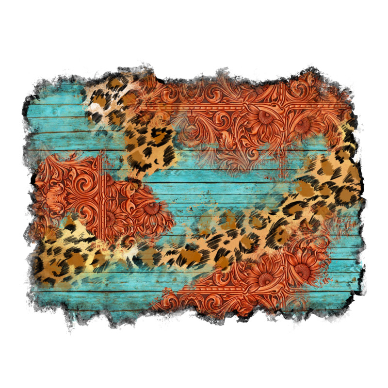Western Leopard Tooled Leather Background Ladies Tee by Zillion Design Studio | Teevron