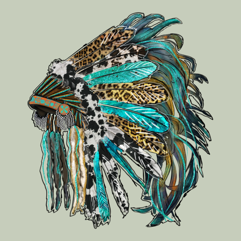 Indian Feather Headdress With Western  Patterns Ladies Tee by RanaPortraitStore | Teevron