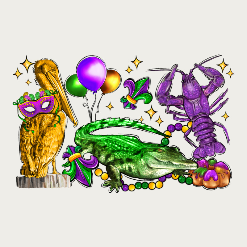 Mardi Gras Pelican Alligator And Crawfish Zipper Hoodie by LillyAllenDesigns | Teevron