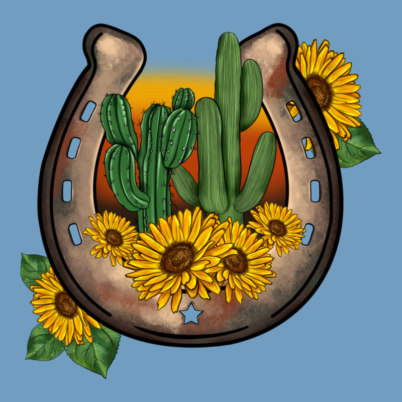 Western Horseshoe Sunflower Cactus Urban Heavy Tee by BarkalooDesign | Teevron