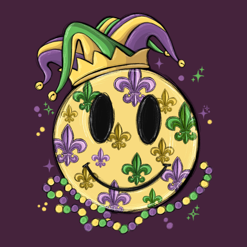 Smiley Face Mardi Gras Long Sleeve Tee by MaliasSmallBusiness | Teevron