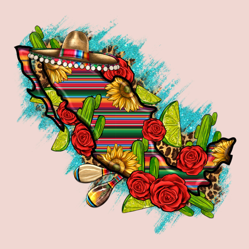 Mexico Map With Leopard And Sunflowers Premium Sweatshirt by texasbilliewilder | Teevron