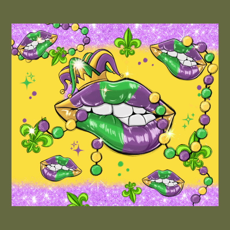 Mardi Gras Lips Long Sleeve Tee by MaliasSmallBusiness | Teevron