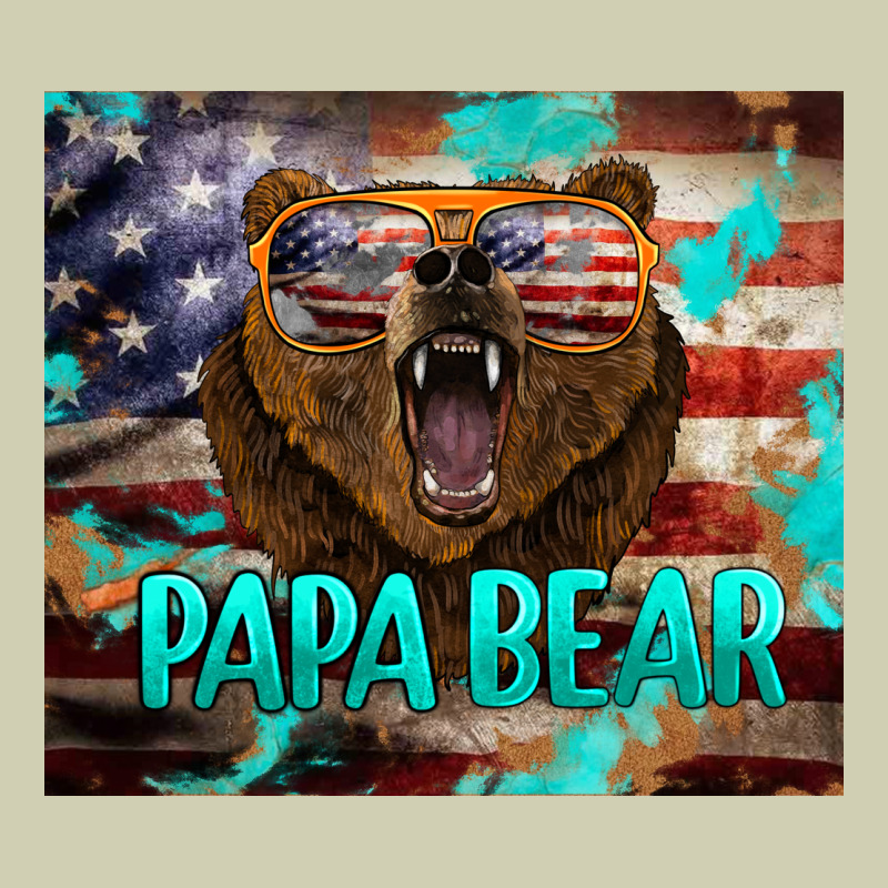 Papa Bear American Flag  Tumbler Heavy Core Tee by BarkalooDesign | Teevron