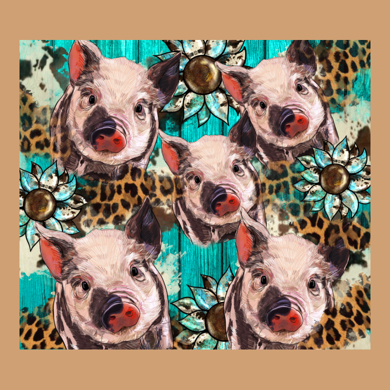 Western Cowhide Sunflower Baby Pig Vintage Tee by BarkalooDesign | Teevron