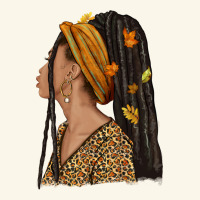 Fall Afro Woman Premium Hoodie | Teevron