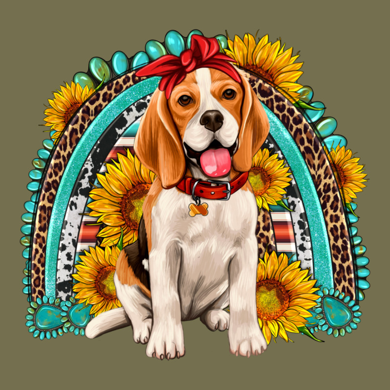 Beagle Turquoise And Sunflowers Rainbow Vintage Hoodie by Artiststas | Teevron