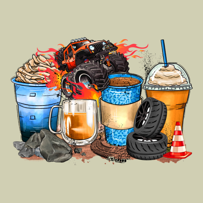 Monster Truck Coffee Cups Heavy Core Tee by Zillion Design Studio | Teevron