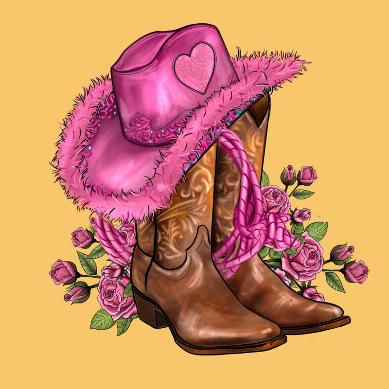 Valentines Day Boots Cowgirl Hat And Roses Vintage Hoodie by AdoDesignShop | Teevron