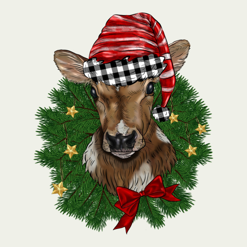 Christmas Wreath Baby Calf Urban Heavy Tee by BarkalooDesign | Teevron