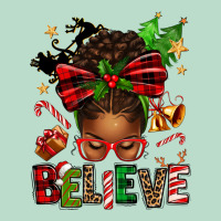 Christmas Believe Afro Messy Bun Premium Hoodie | Teevron