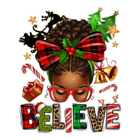 christmas believe afro messy bun | Teevron