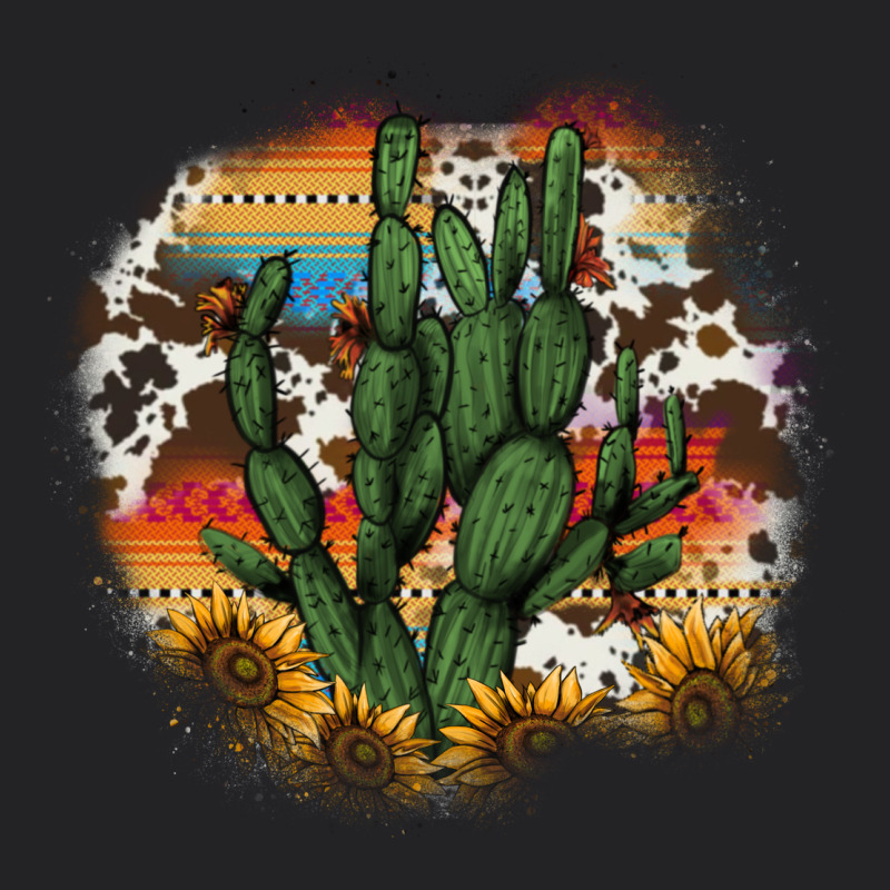 Cowhide Aztec Sunflowers Cactus Vintage Tee by AdoDesignShop | Teevron