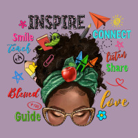 Afro Messy Bun Teach Inspire Love Teacher Blessed Heavyweight Hoodie | Teevron